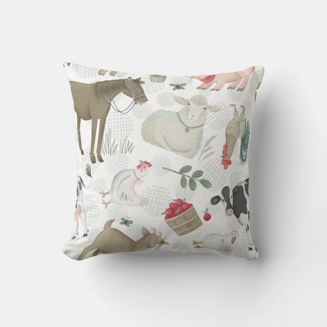 Coussin Sur La Ferme Animale Ferme Pays Rustique Cute (Recto)