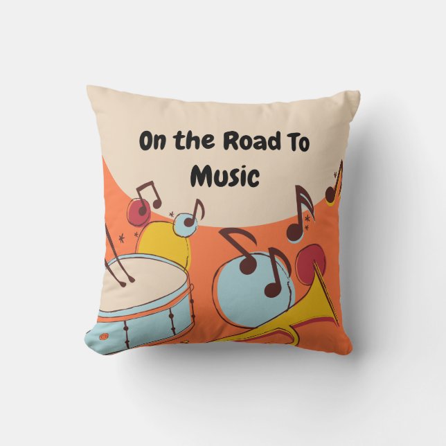 Coussin Sur la route de la musique par Sommer Hamilton (Recto)