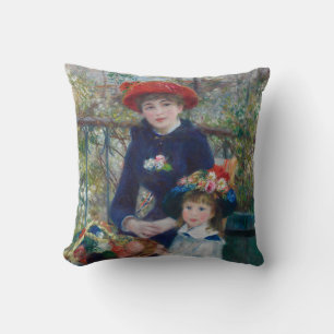 Coussin Sur la terrasse, portrait impressionniste, Renoir