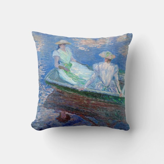 Coussin Sur le bateau, Monet (Recto)