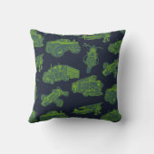 Coussin Sur les véhicules bleus et verts en mouvement Voit (Verso)