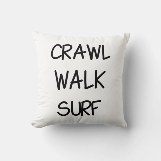 Coussin Surf de marche d'analyse avec police noire (Recto)