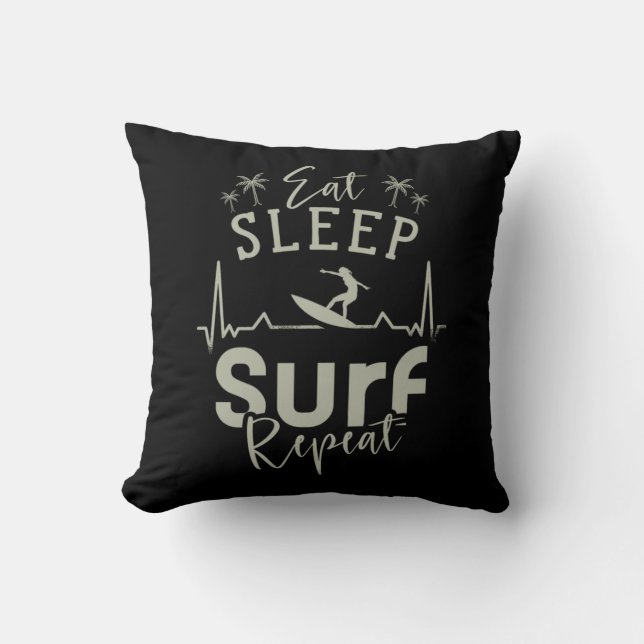 Coussin Surf de sommeil de manger répéter (Recto)