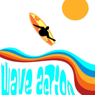 Coussin Surfeur en action sur des vagues colorées