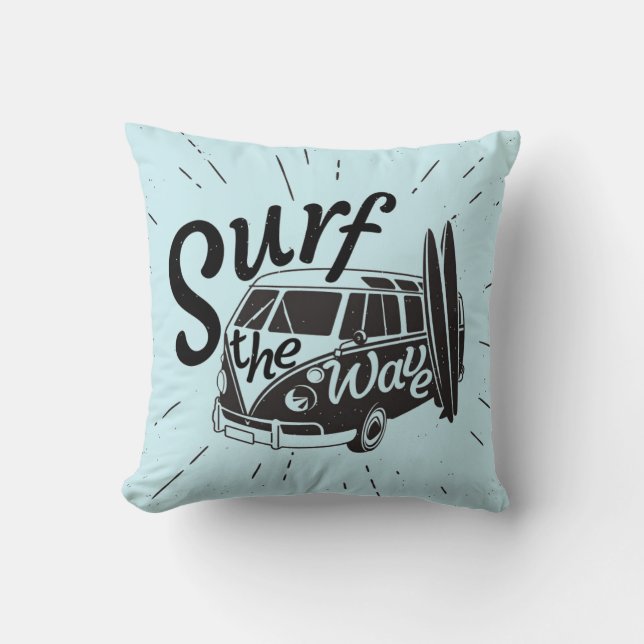 Coussin Surfez la vague (Recto)