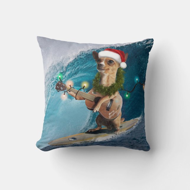 Coussin Surfing de Christmas (Recto)