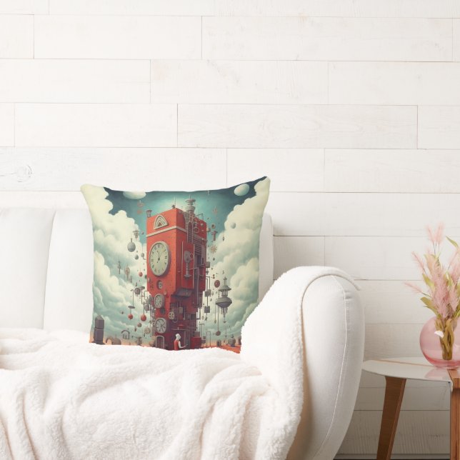 Coussin Surreal Fantasy Art Human and sculpture landscape (Canapé)