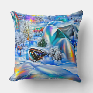 Coussin Surreal Winter Wonderland avec lumière Iridescente