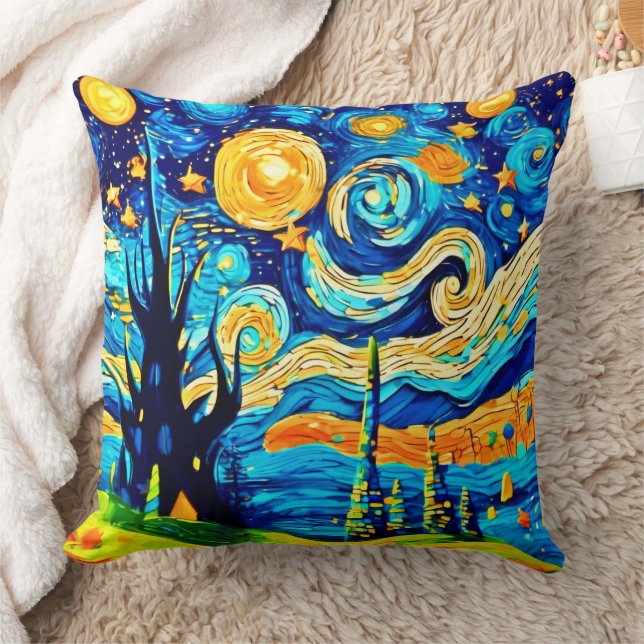 Coussin Surréalisme étoilé inspiré de l'art (Couverture)