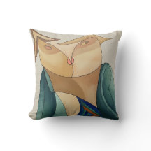 coussin surréaliste : Illusion optique Amants ou H