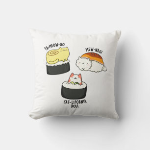 Coussin Sushi Cats Funny Sushi Pun