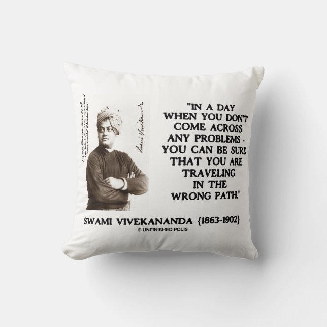 Coussin Swami Vivekananda voyageant dans la citation de (Recto)
