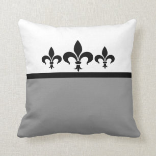 Coussin Swanky Fleur De Lis Pillow gris