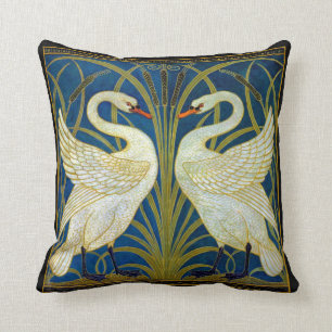 Coussin Swans Art Déco