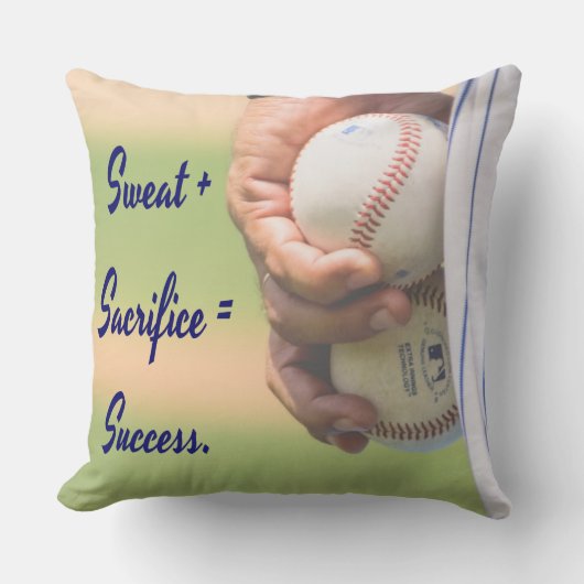 Coussin Sweat plus Sacrifice égale Succès BASEBALL (Recto)