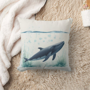 Coussin Sweat - shirt à capuche blanc sous-marin baleine
