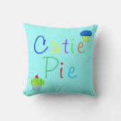 Coussin Sweet Baby Boy Cutie Pie Jaune Blue Cupcakes (Recto)