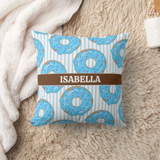 Coussin Sweet Blue Donut Throw Pillow (Couverture)