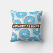 Coussin Sweet Blue Donut Throw Pillow (Verso)