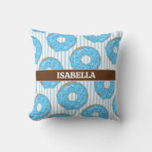 Coussin Sweet Blue Donut Throw Pillow (Recto)