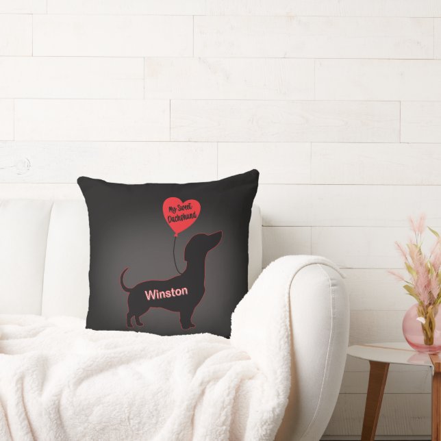 Coussin Sweet Dachshund : Balloon cardiaque (Canapé)