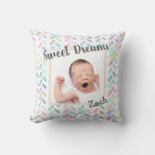 Coussin Sweet Dreams Baby Photo Keepsaké et nom (Recto)