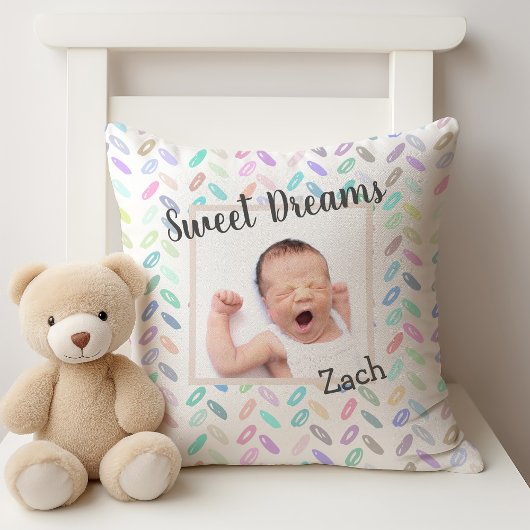 Coussin Sweet Dreams Baby Photo Keepsaké et nom