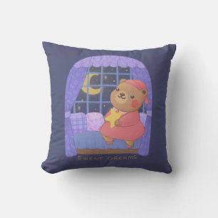 Coussin Sweet Dreams : Teddy Bear Illustration