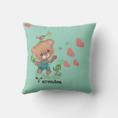 Coussin Sweet Girl et Teddy Bear Turquoise (Verso)