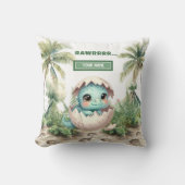 Coussin Sweet Hatching Bientôt Bébé Dinosaure Personnalisé (Recto)