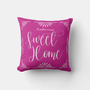 Coussin Sweet Home Art Déco Vin Rouge