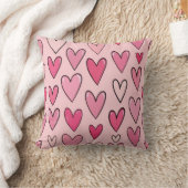 Coussin Sweet Pastel Pink Hearts Seamless Pillow  (Couverture)