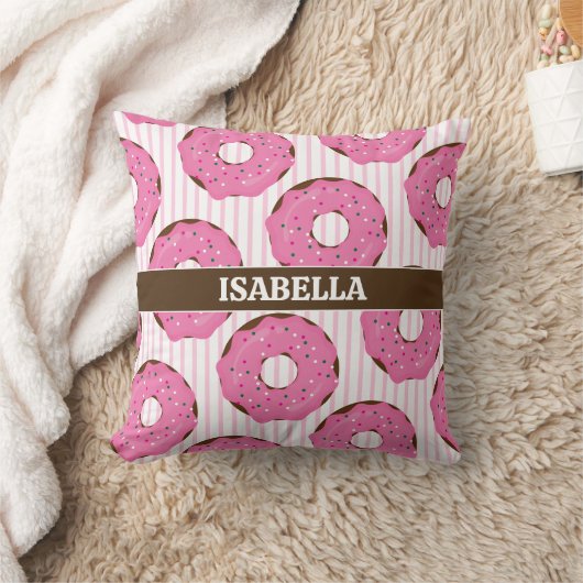 Coussin Sweet Pink Donut Throw Pillow (Couverture)