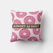Coussin Sweet Pink Donut Throw Pillow (Verso)