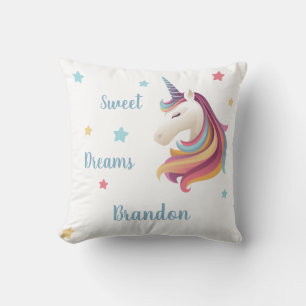 Coussin Sweet rêves unicorn personnalisez (votre nom)