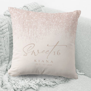 Coussin Sweet sixteen étincelant Rose Gold ID912