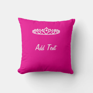 Coussin Sweet Sixteen Pink and White Tiara Custom Cushion