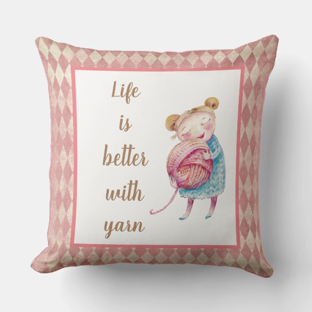 Coussin Sweet Yarn Lover (Recto)