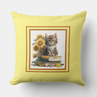 Coussin Sweet Yellow Kitten