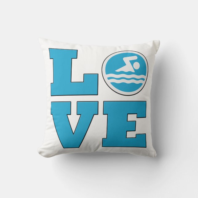 Coussin Swim Love Jetez l'oreiller pour les nageurs compét (Recto)