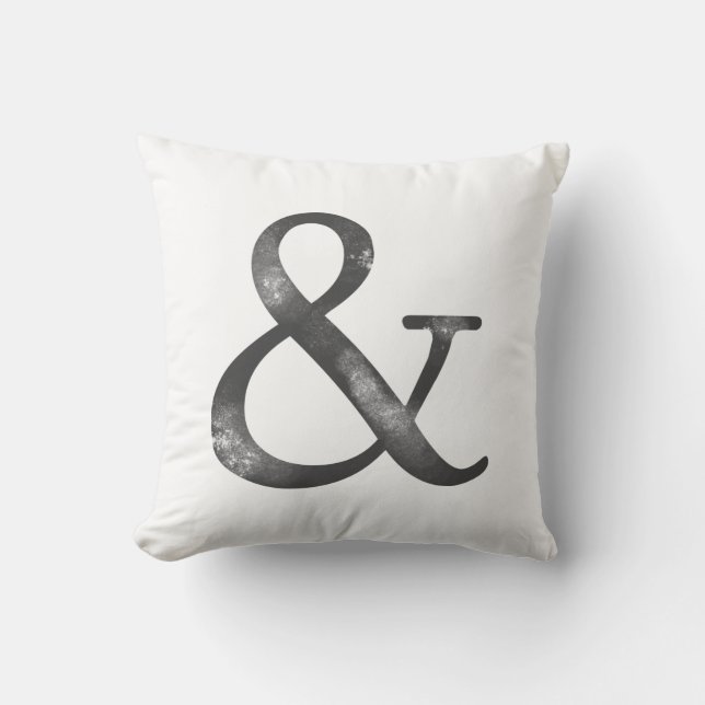 Coussin Symbole Ampersand typographie personnalisée (Recto)