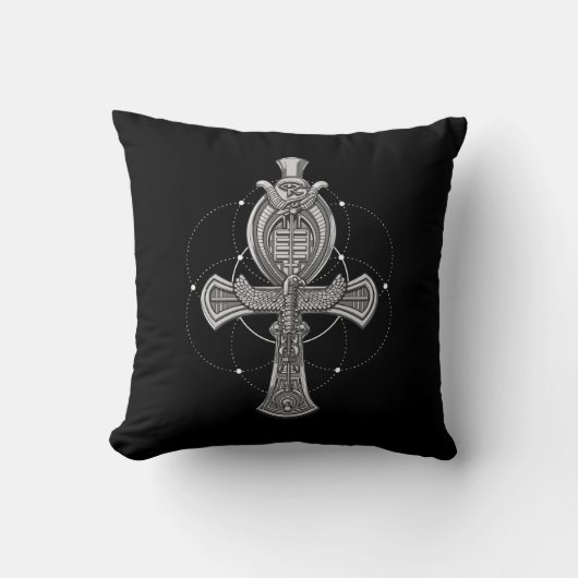 Coussin Symbole antique égyptien d'Ankh Cross Oeil de Horu (Recto)