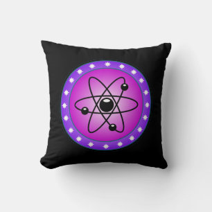 Coussin Symbole atomique sur fond rose