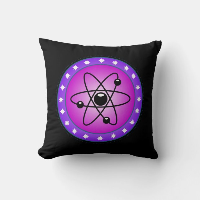Coussin Symbole atomique sur fond rose (Recto)