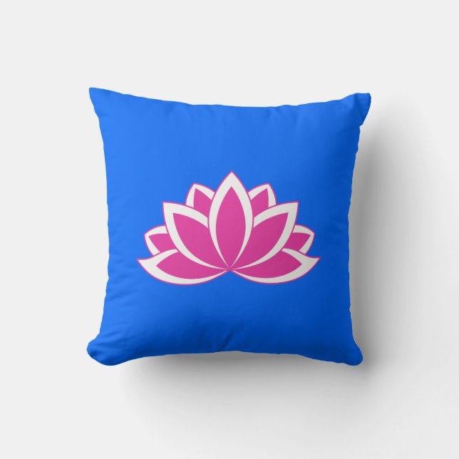 Coussin Symbole bouddhiste rose d'origine Fleur Lotus (Recto)