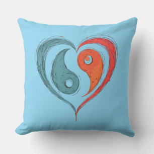 Coussin Symbole cardiaque Yin Yang personnalisé