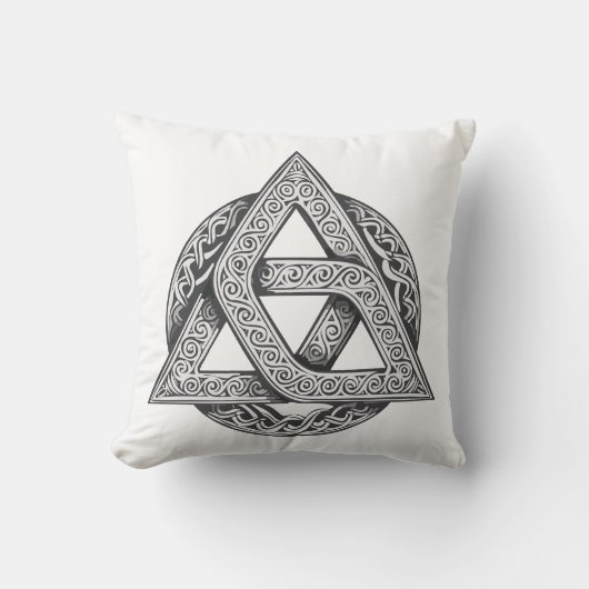 Coussin symbole celtique, nœud de la trinité (Recto)