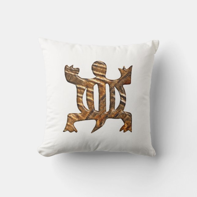 Coussin Symbole d'Adinkra d'Africain de l'adaptabilité (Recto)