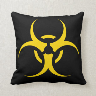 Coussin Symbole de biodanger toxique radioactif