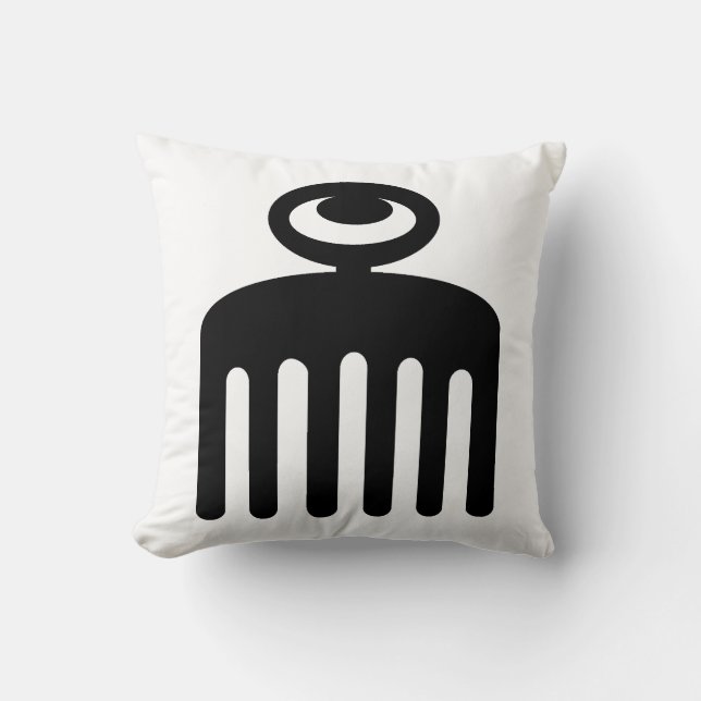 Coussin Symbole de Duafe | Adinkra pour la beauté féminine (Recto)